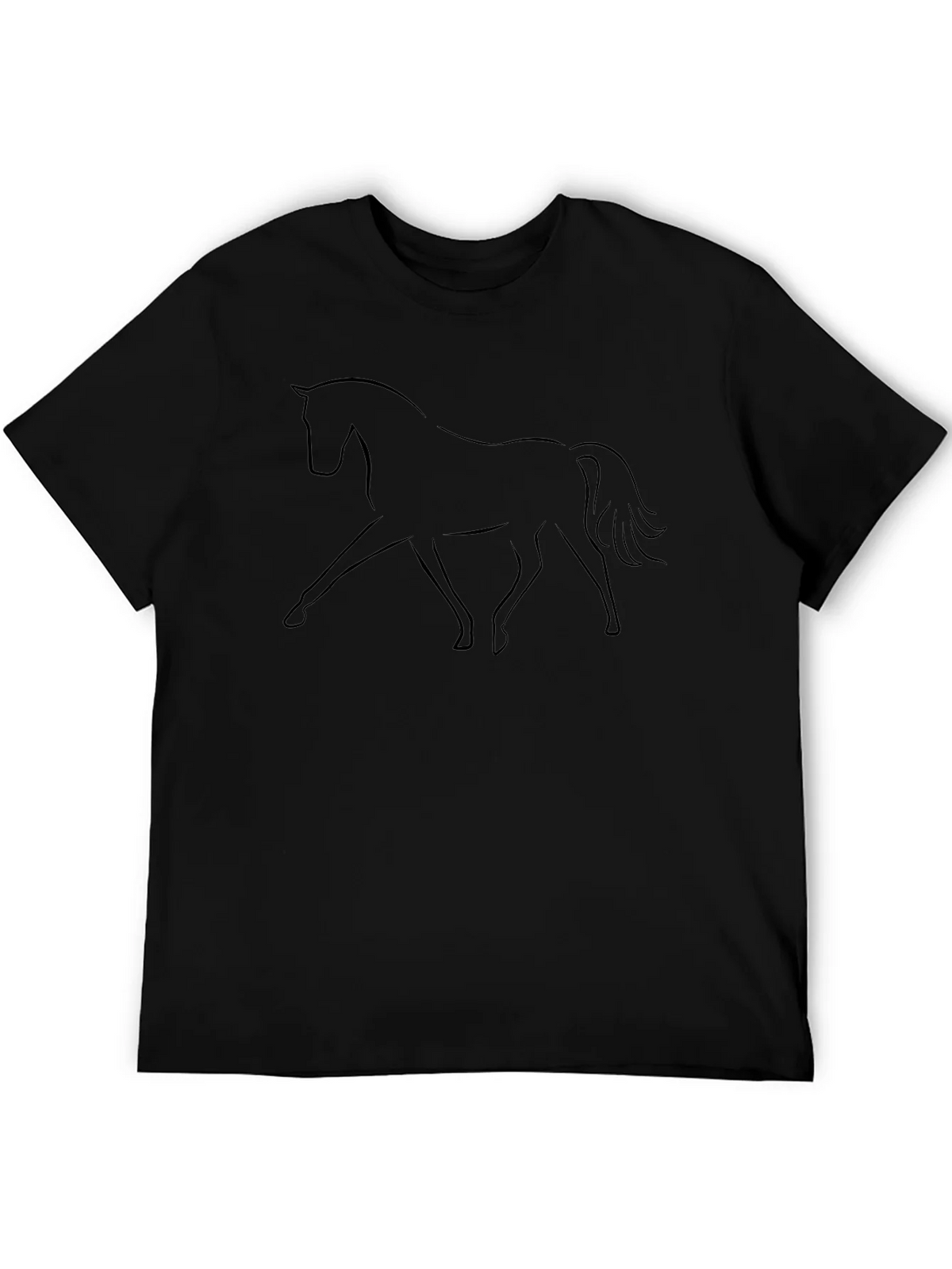Minimalist Horse Graphic Black T-Shirt product image 5