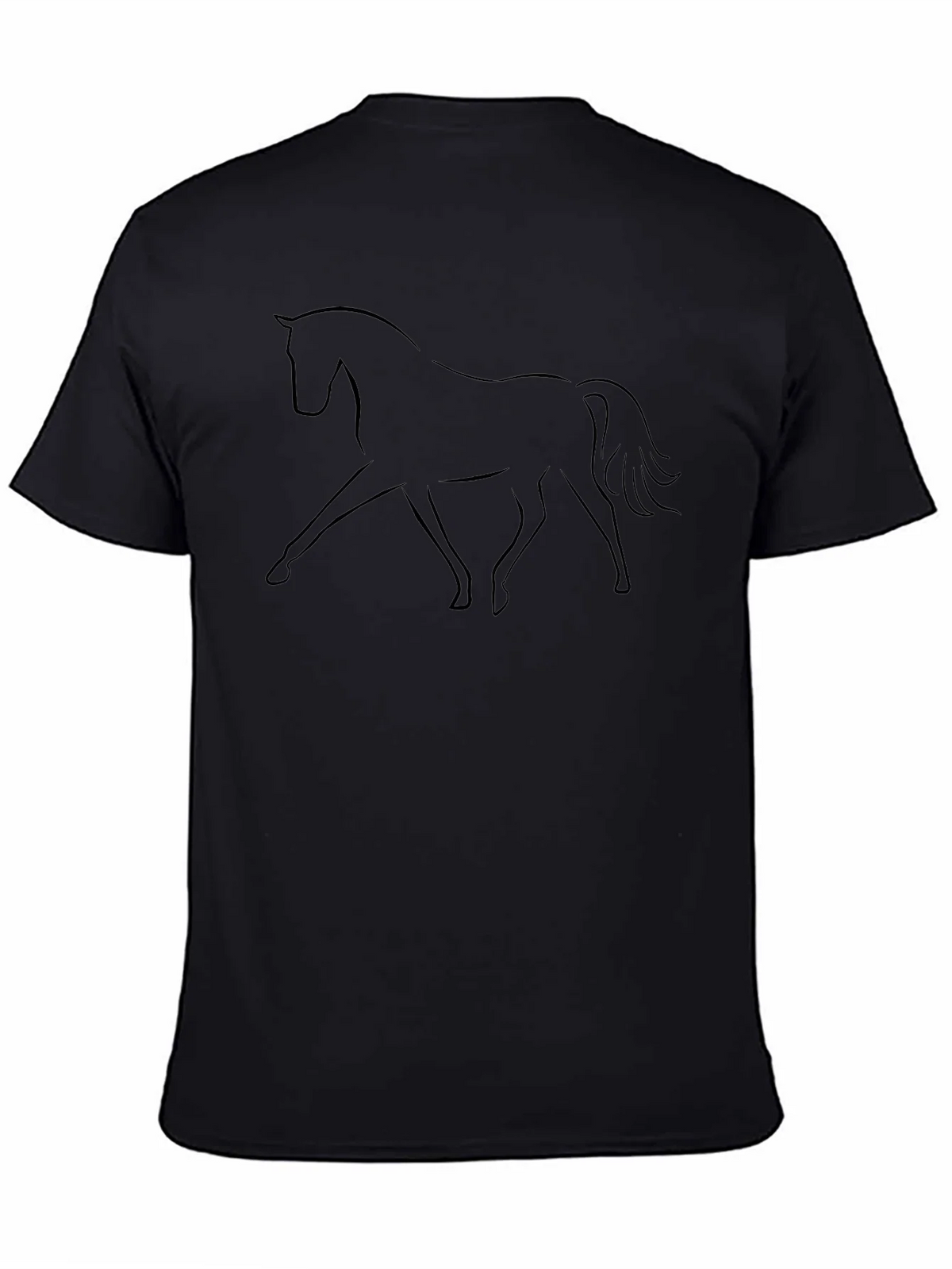 Minimalist Horse Graphic Black T-Shirt product image 4