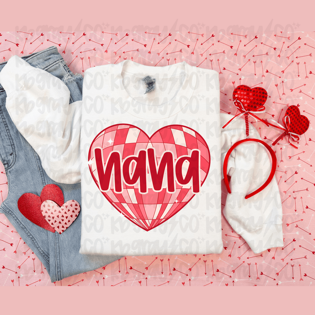Custom name grandparent disco heart