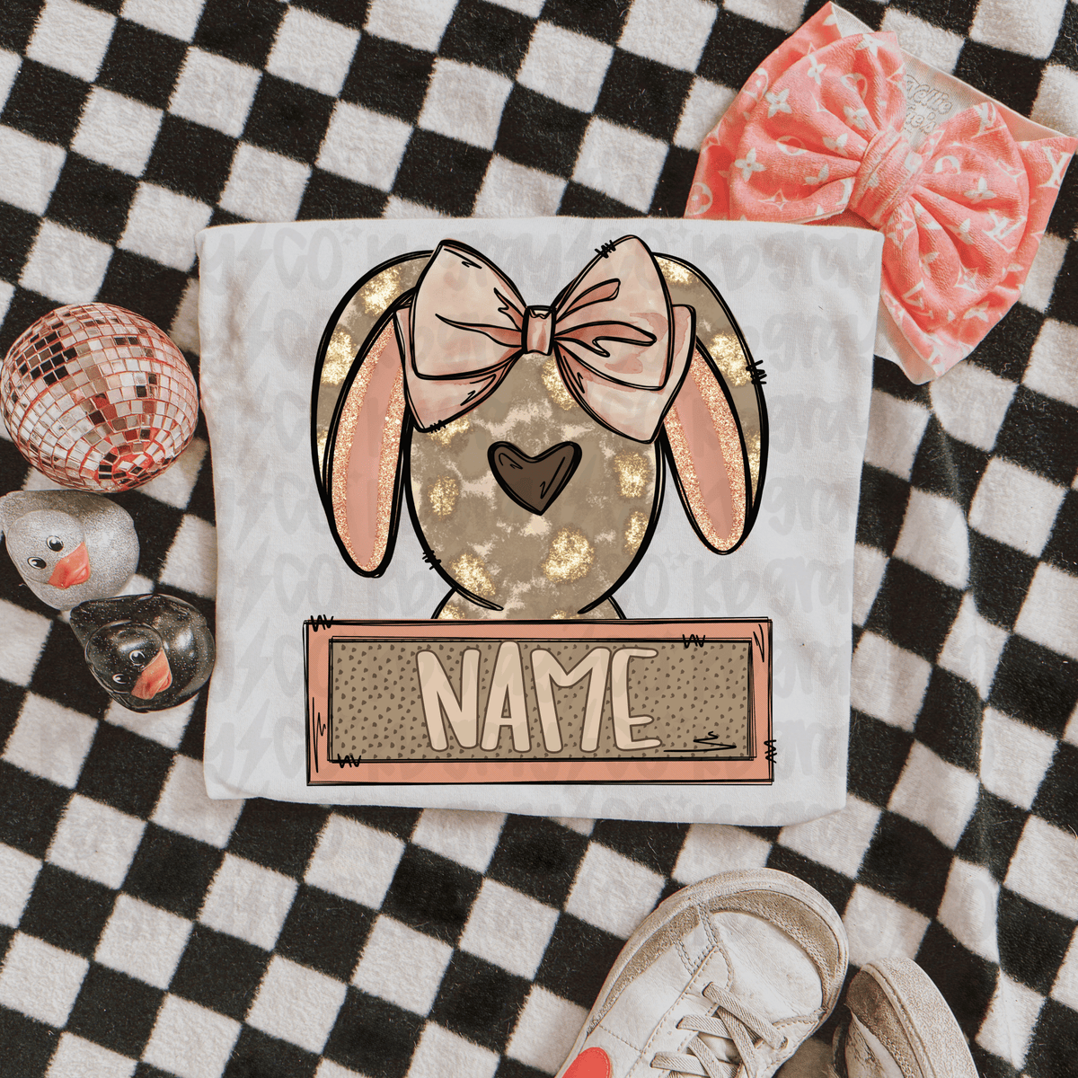 Easter bunny girl Custom Name - kids