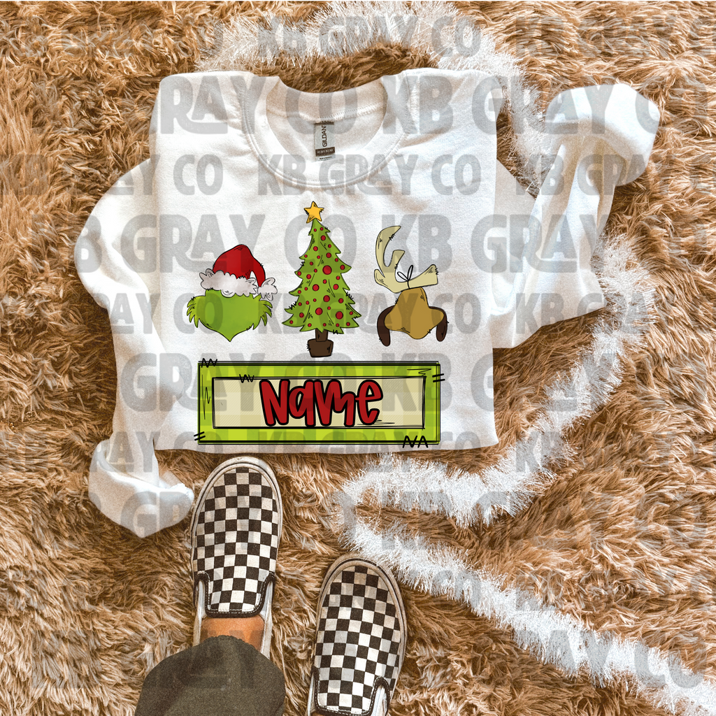 Pink grinch Custom Name - KIDS