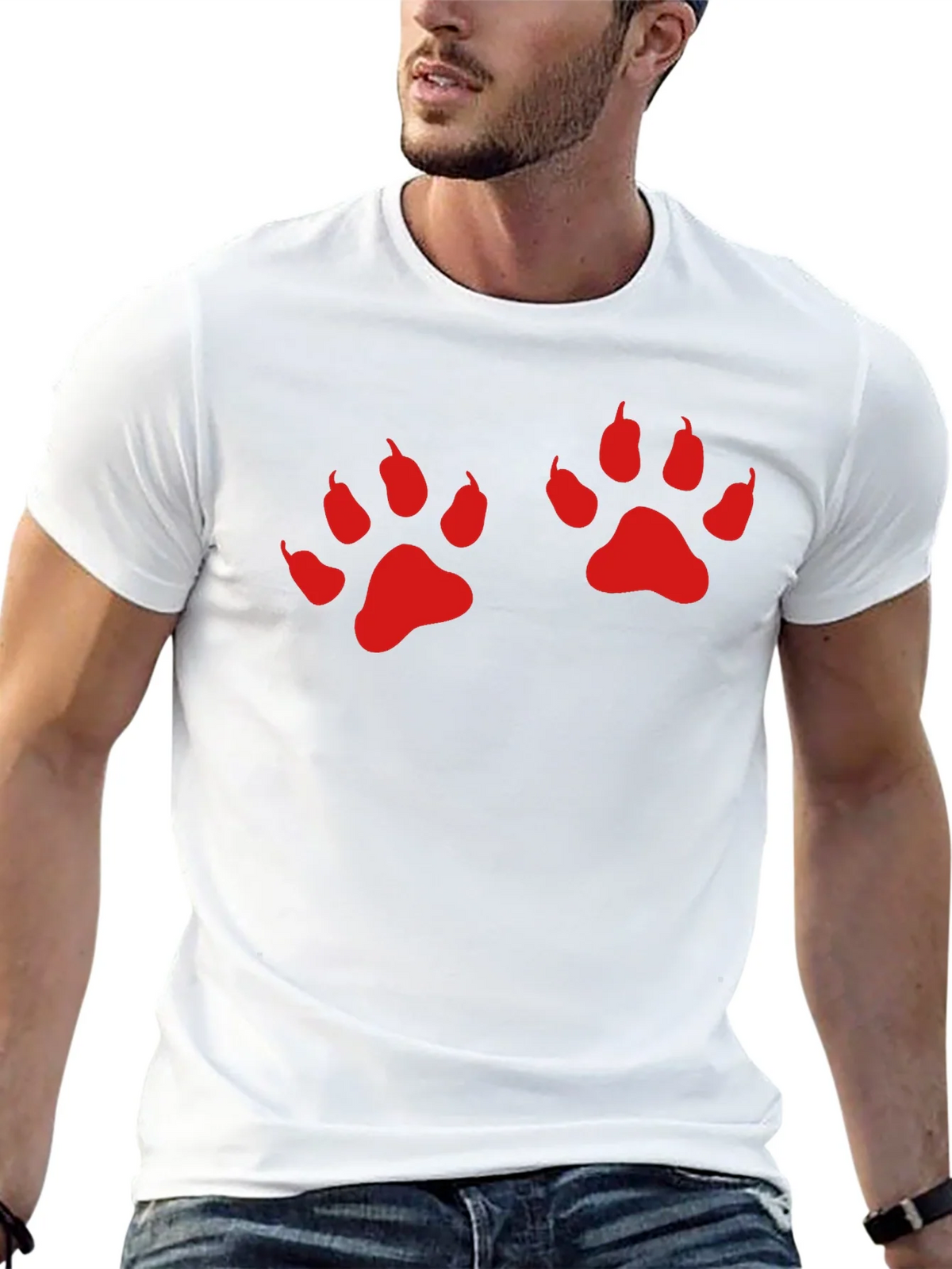 Black Tee with Red Paw Prints product image 12
