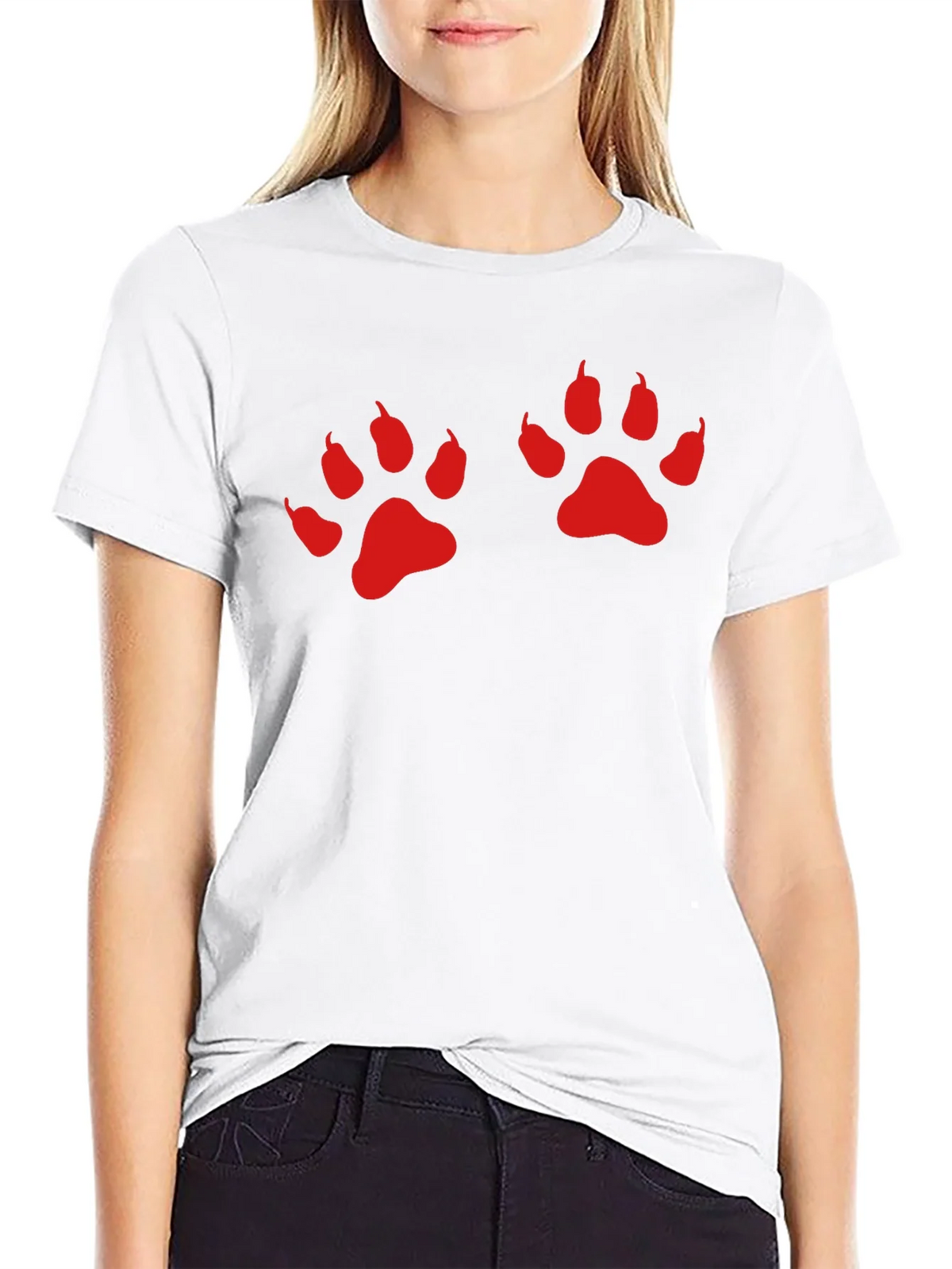 Black Tee with Red Paw Prints product image 8