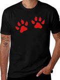 Black Tee with Red Paw Prints product image 1