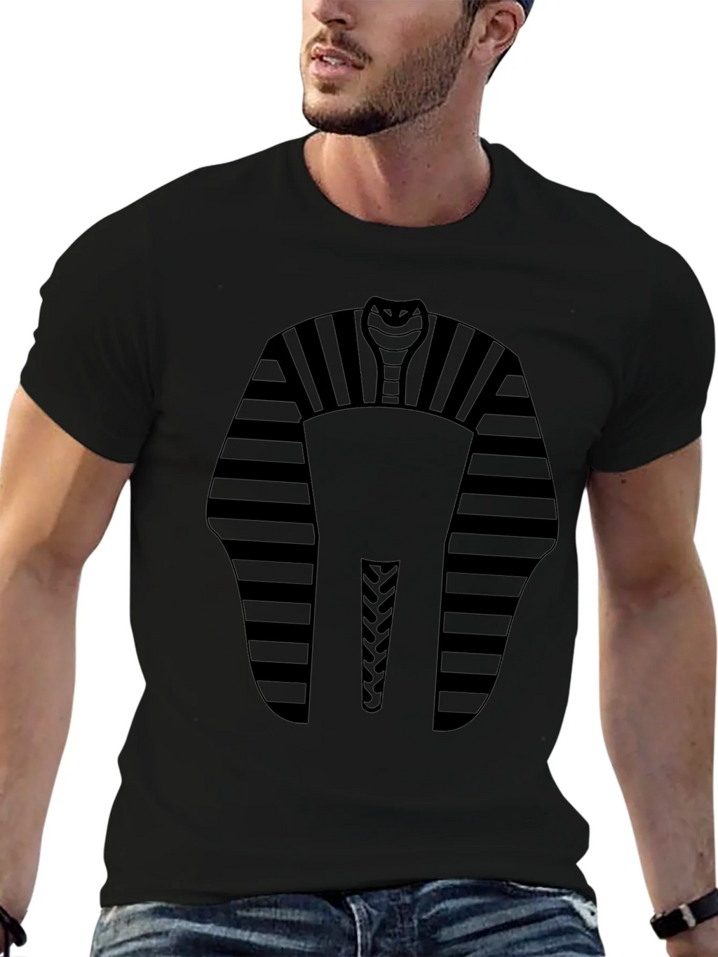 Mens Black Pharaoh Cobra Graphic T-Shirt product image 6