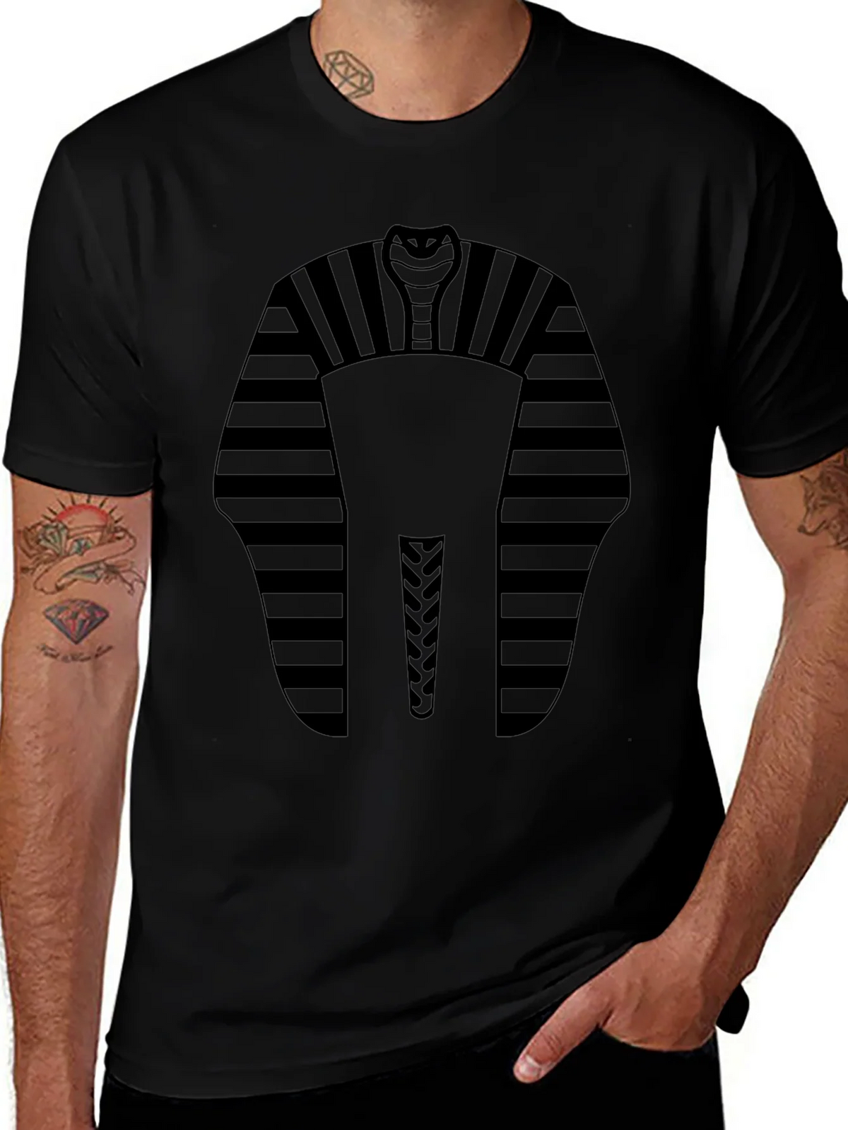 Mens Black Pharaoh Cobra Graphic T-Shirt product image 1