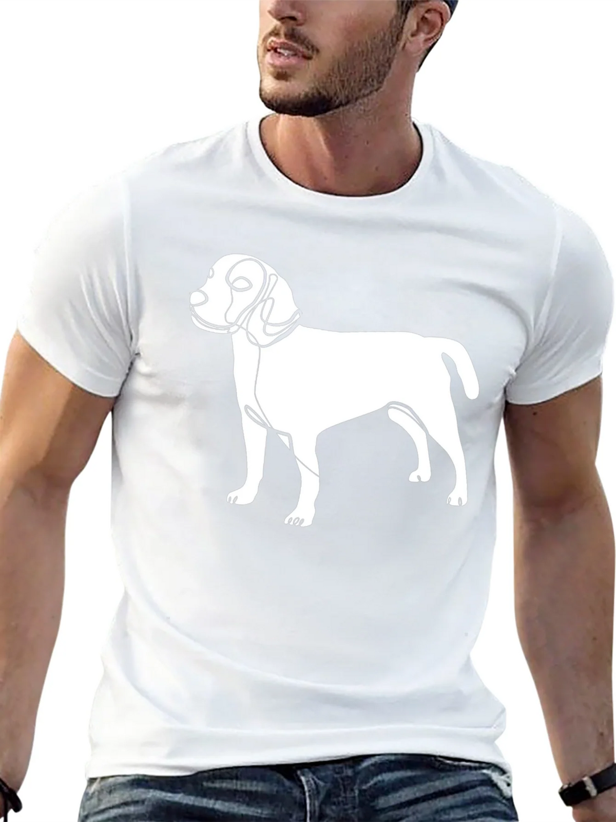 Abstract Dog Line Art Graphic T-Shirt product image 12