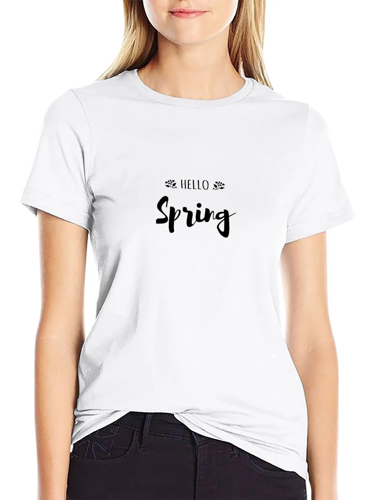 Hello Spring Black Graphic Tee product image 8