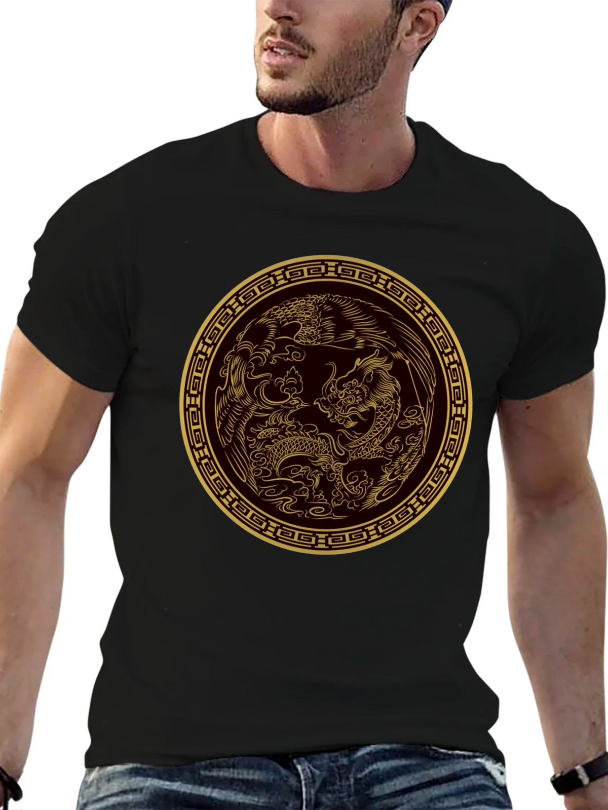 Dragon & Phoenix Graphic Tee - Black product image 6