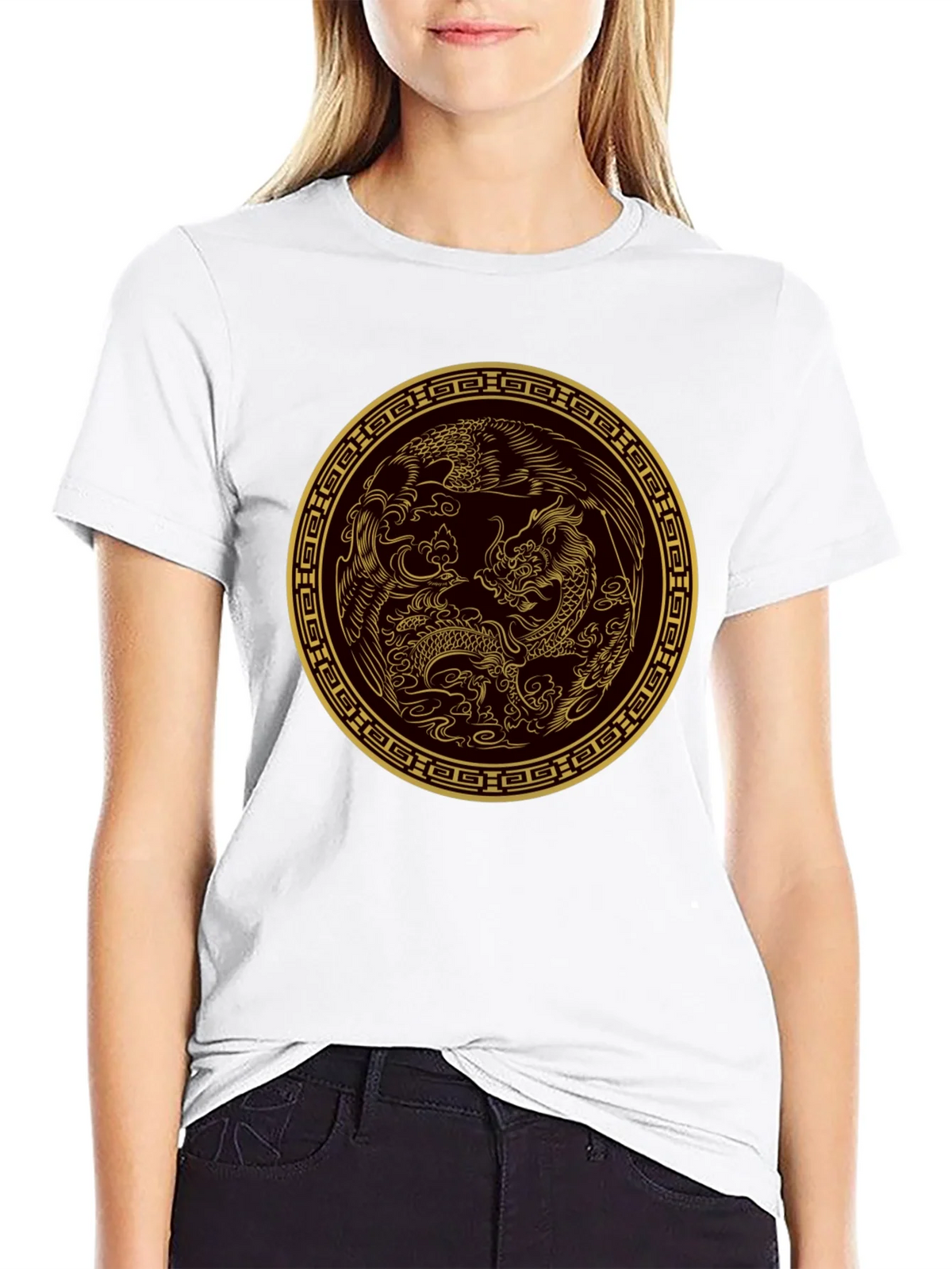 Dragon & Phoenix Graphic Tee - Black product image 8