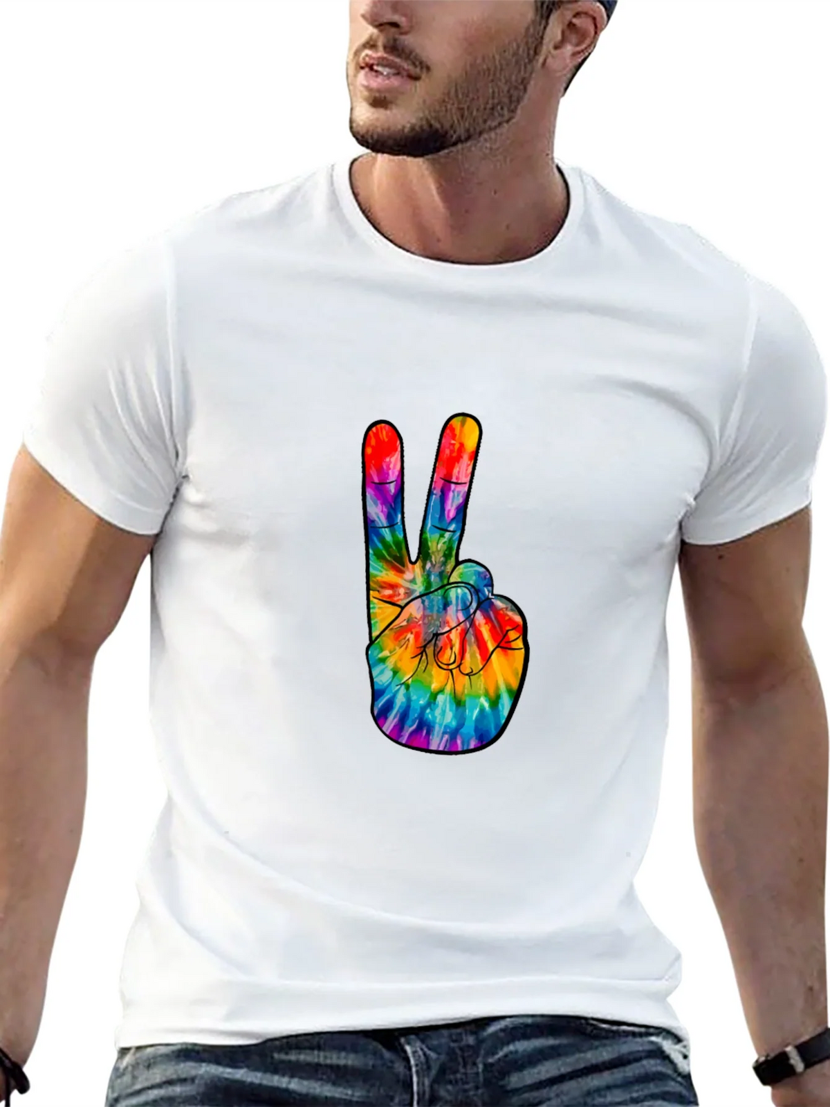 Peace Sign Tie-Dye Graphic Tee product image 8