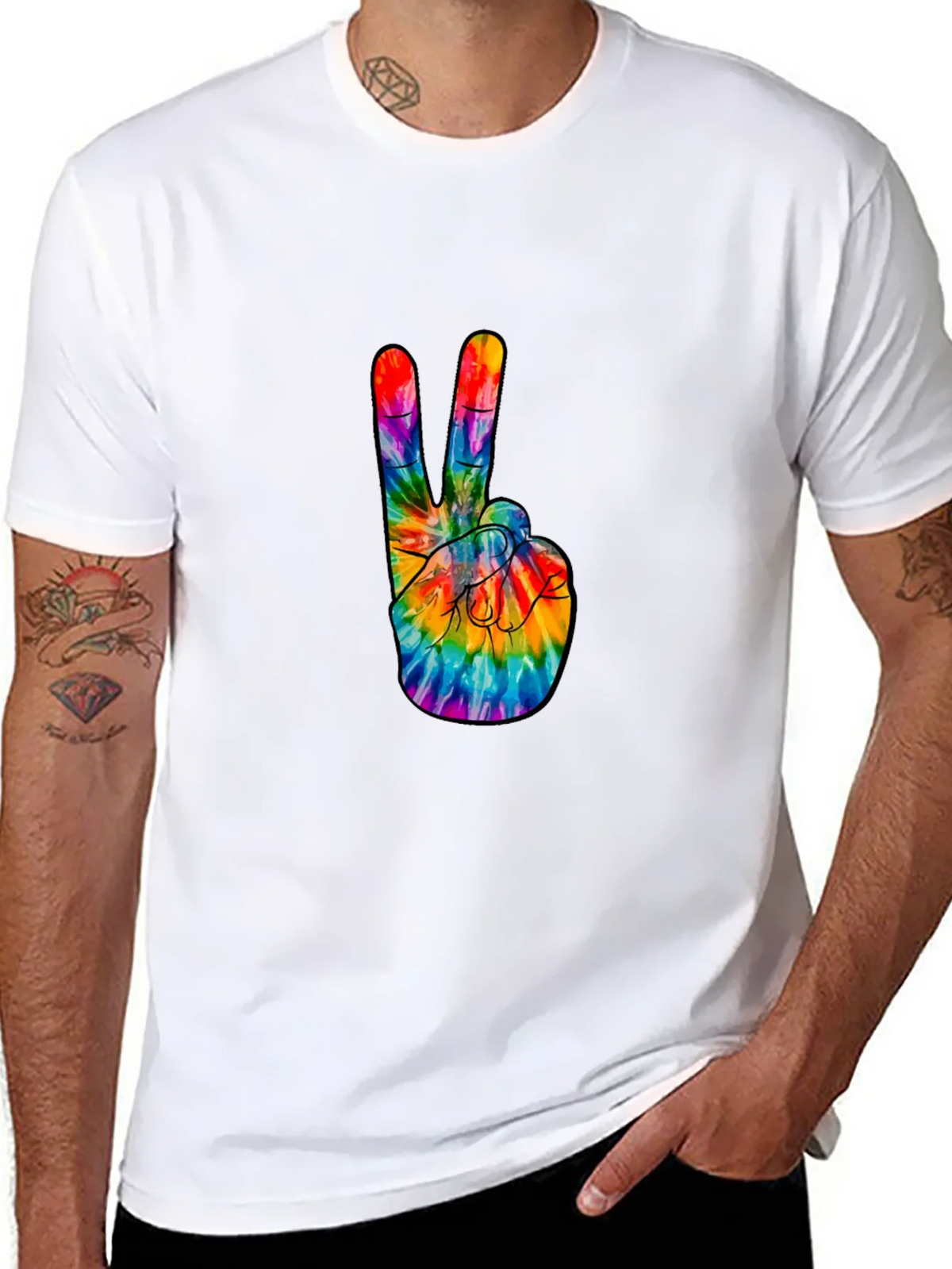 Peace Sign Tie-Dye Graphic Tee product image 4