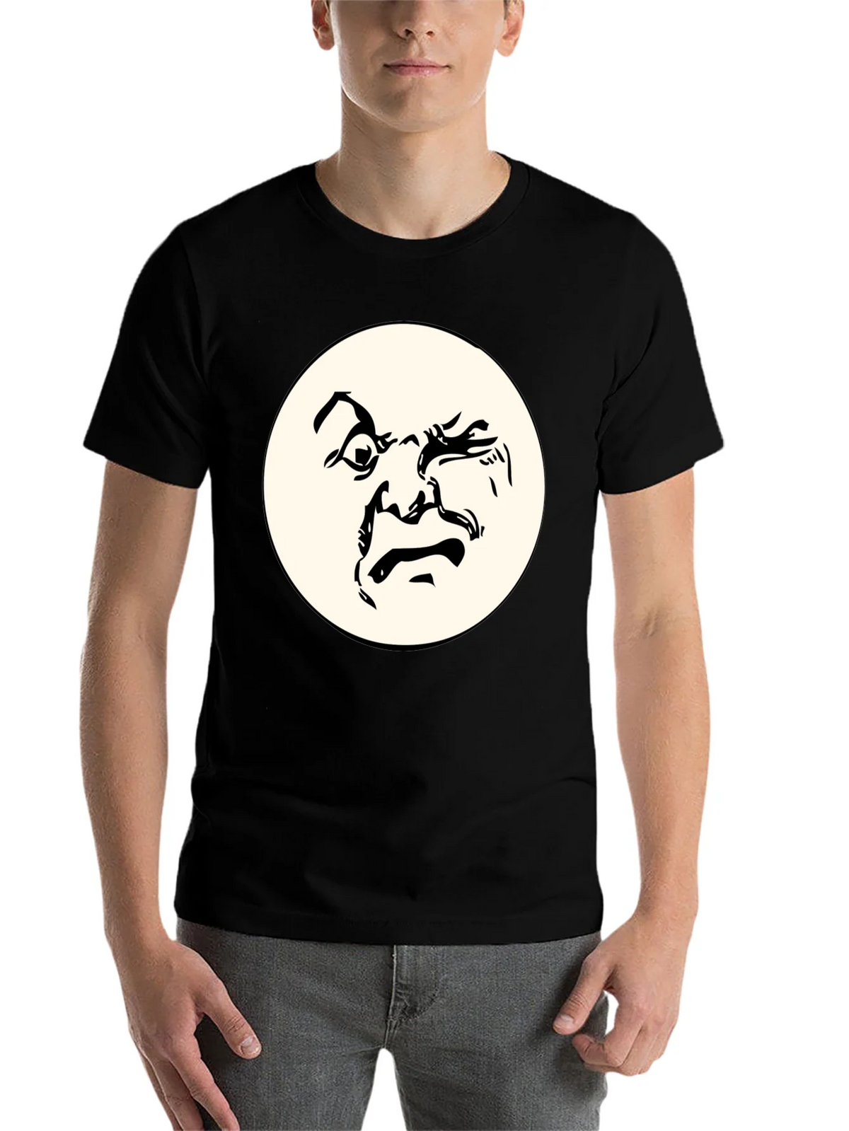 Abstract Face Graphic Black T-Shirt - Unique Design product image 4