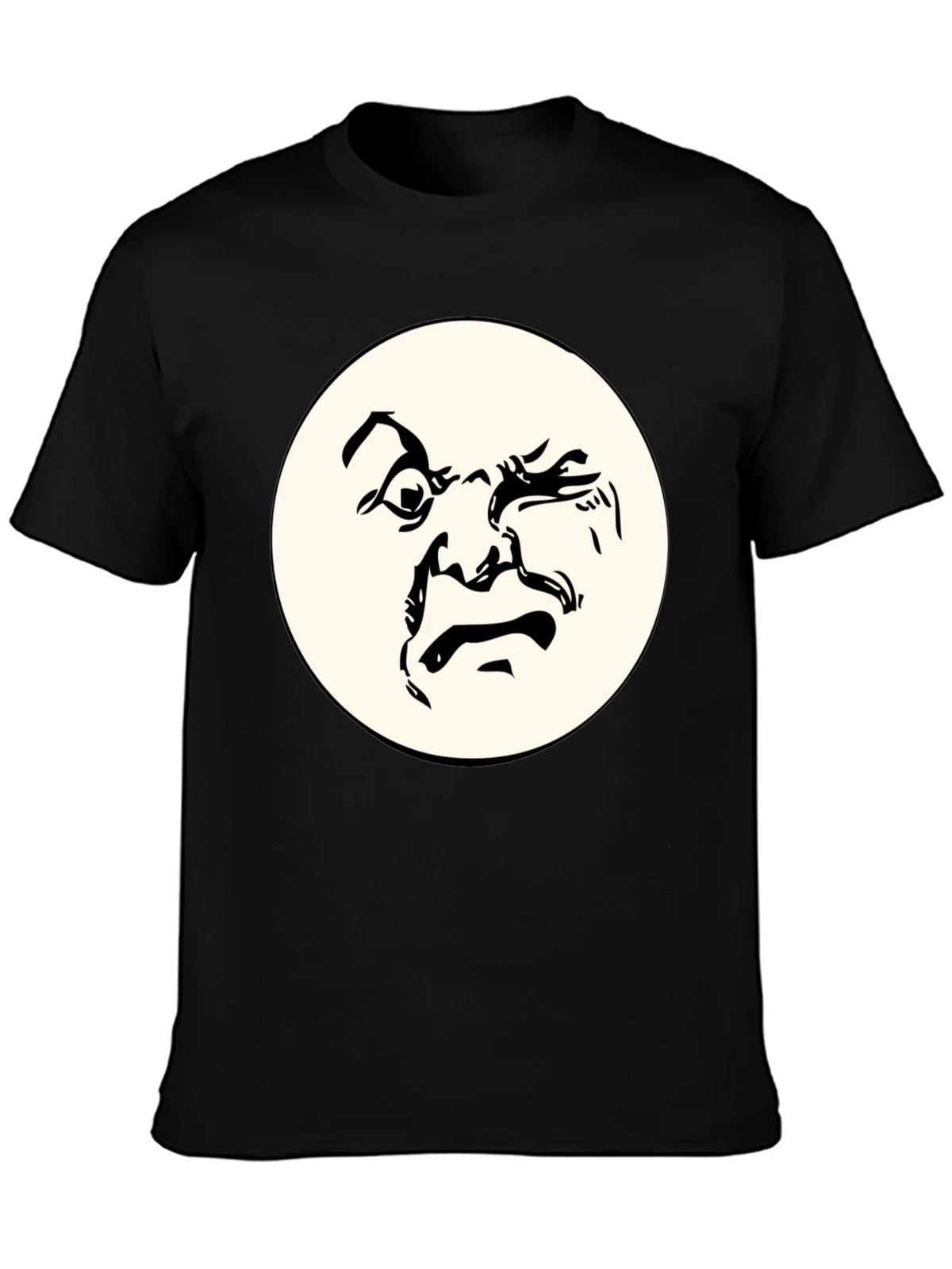 Abstract Face Graphic Black T-Shirt - Unique Design product image 3