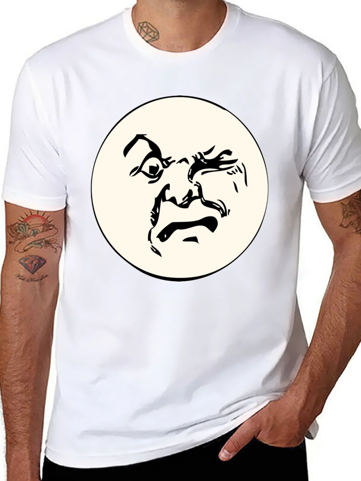 Abstract Face Graphic Black T-Shirt - Unique Design product image 7