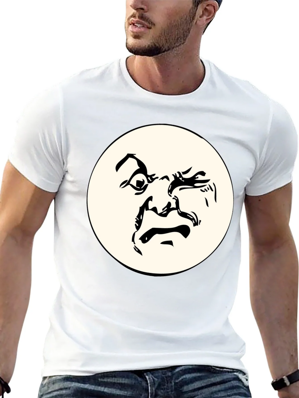 Abstract Face Graphic Black T-Shirt - Unique Design product image 12
