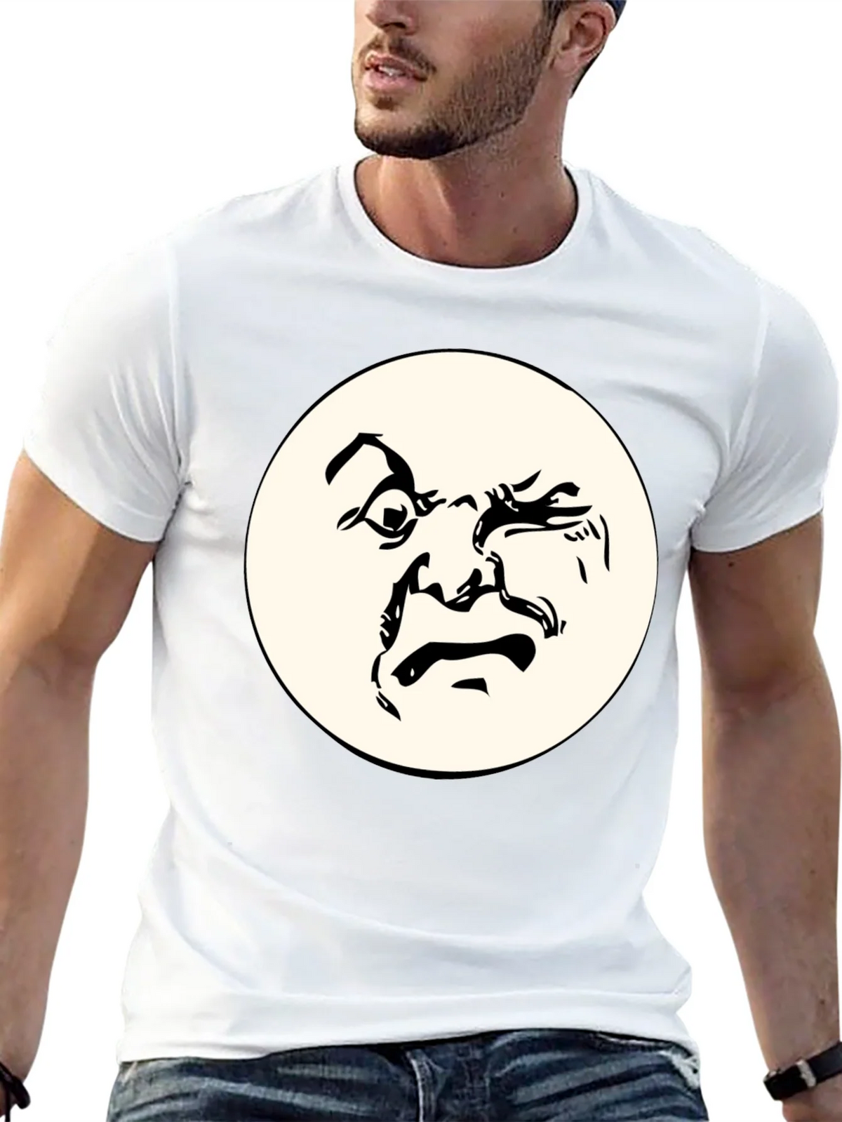 Abstract Face Graphic Black T-Shirt - Unique Design product image 12