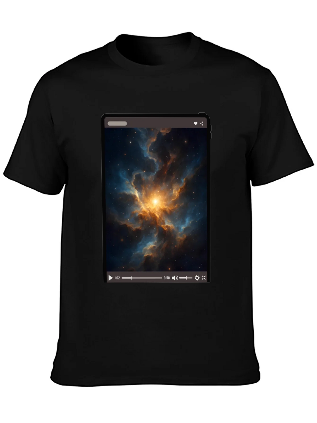 Nebula Video Screen Graphic Black T-Shirt product image 3