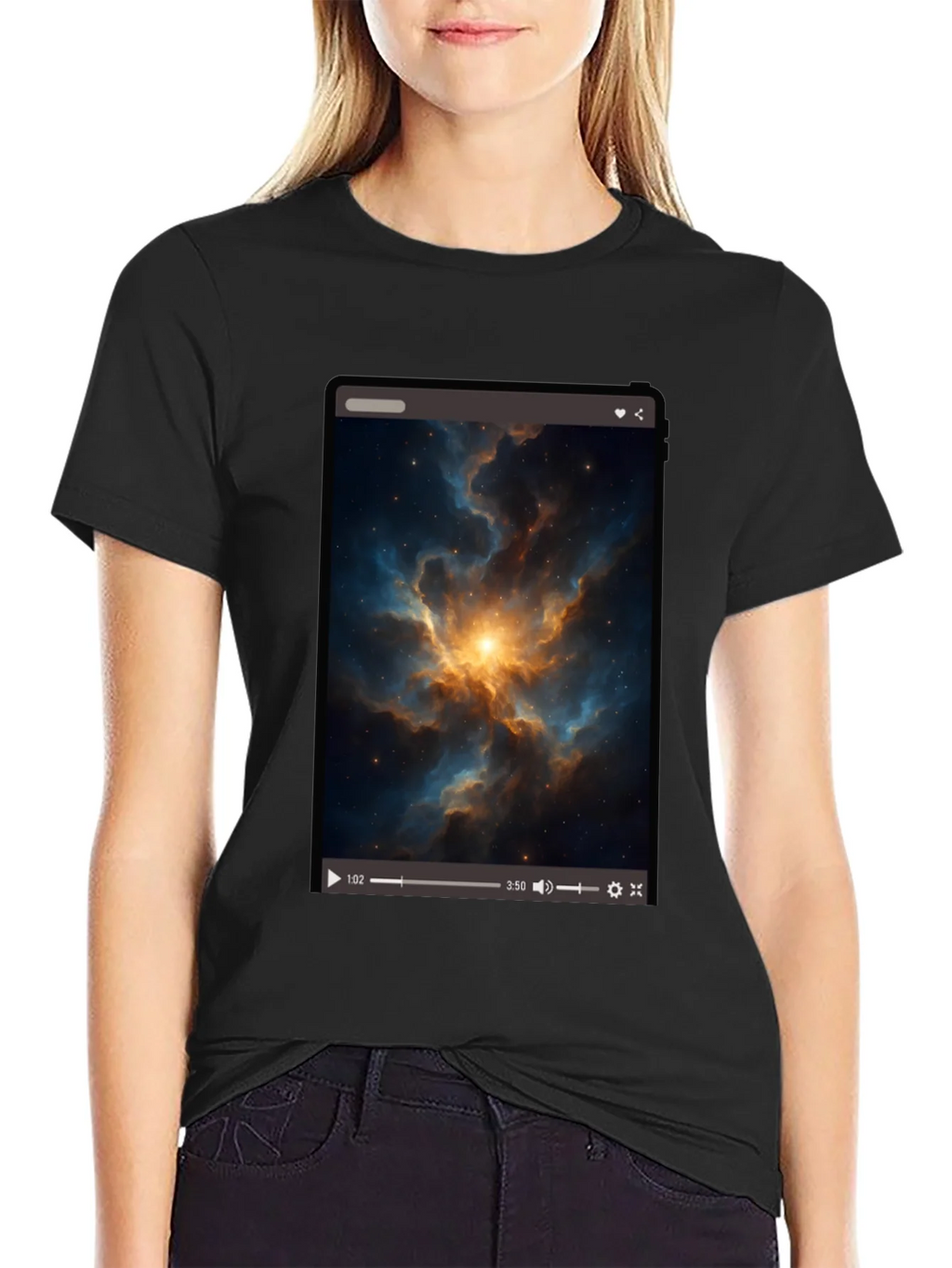 Nebula Video Screen Graphic Black T-Shirt product image 2