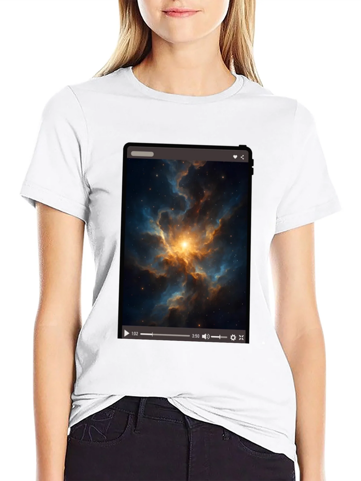 Nebula Video Screen Graphic Black T-Shirt product image 8
