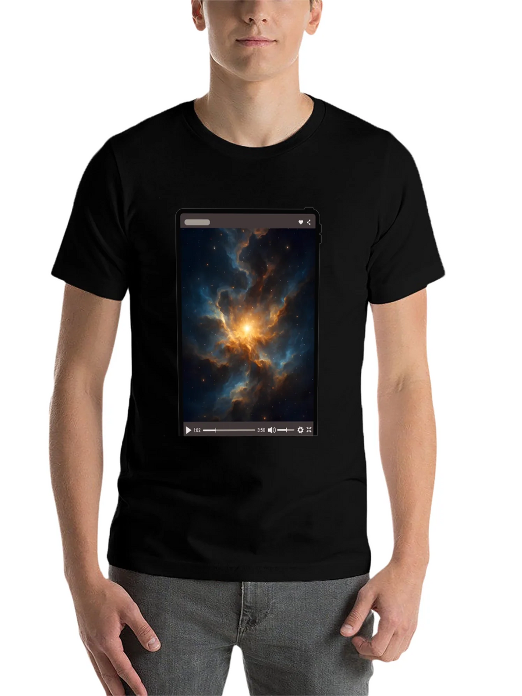 Nebula Video Screen Graphic Black T-Shirt product image 4