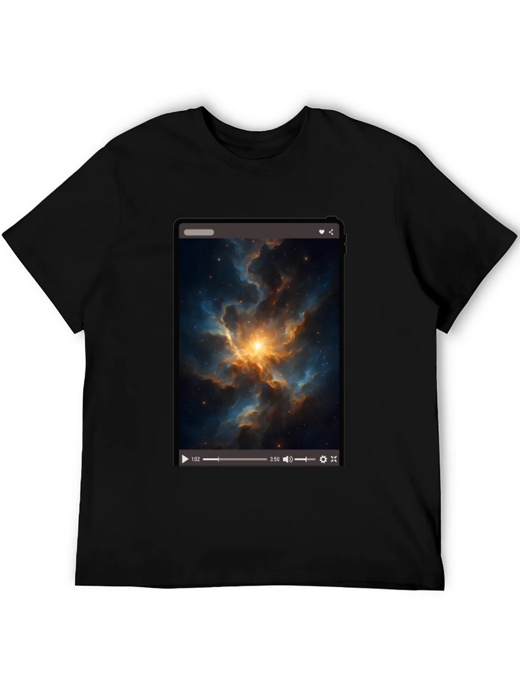 Nebula Video Screen Graphic Black T-Shirt product image 5