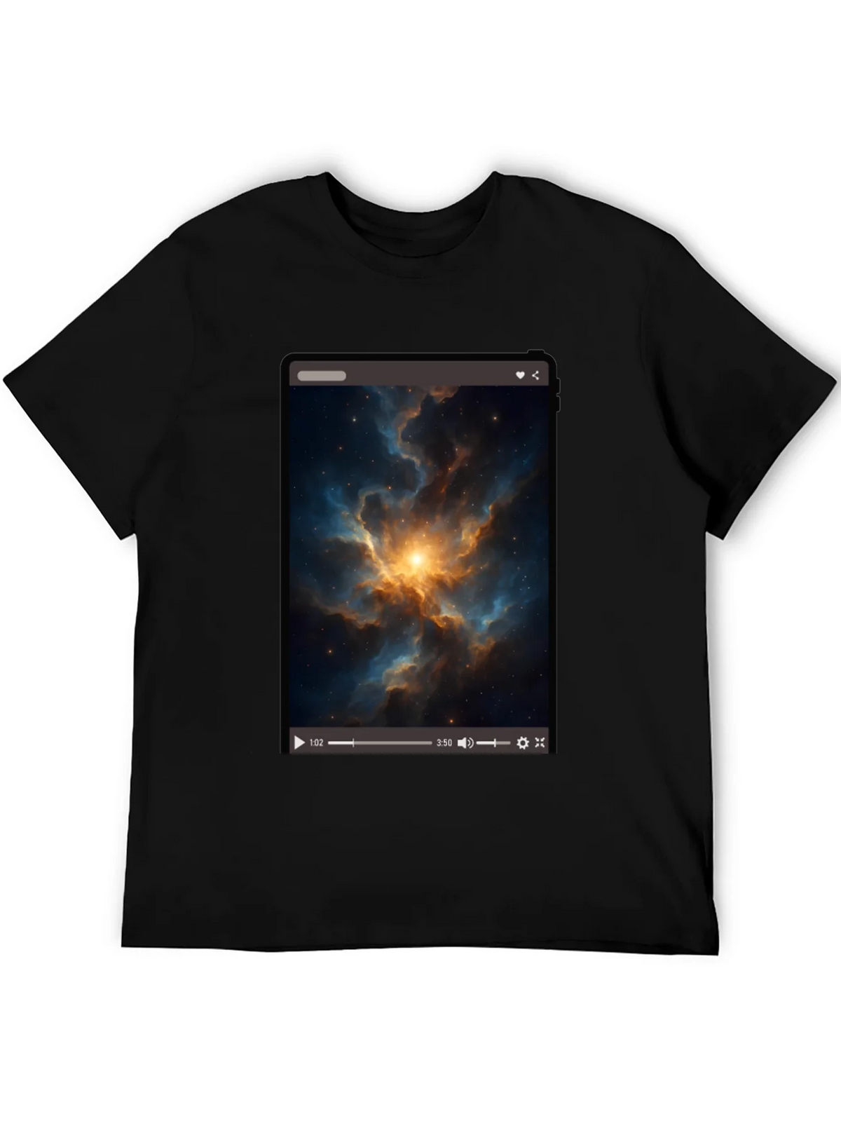 Nebula Video Screen Graphic Black T-Shirt product image 5