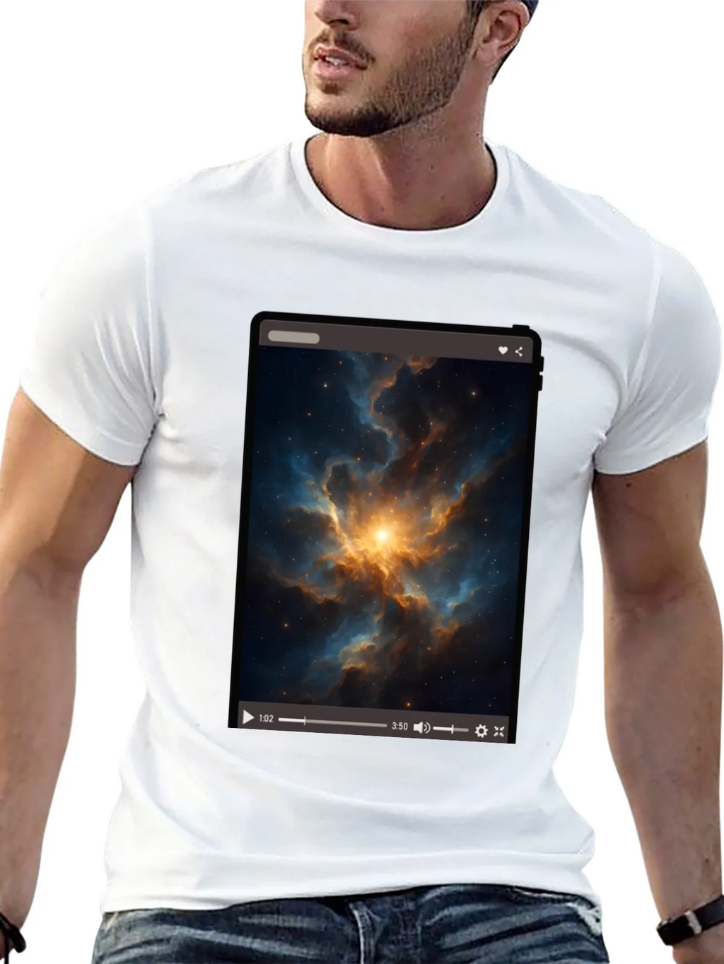 Nebula Video Screen Graphic Black T-Shirt product image 12