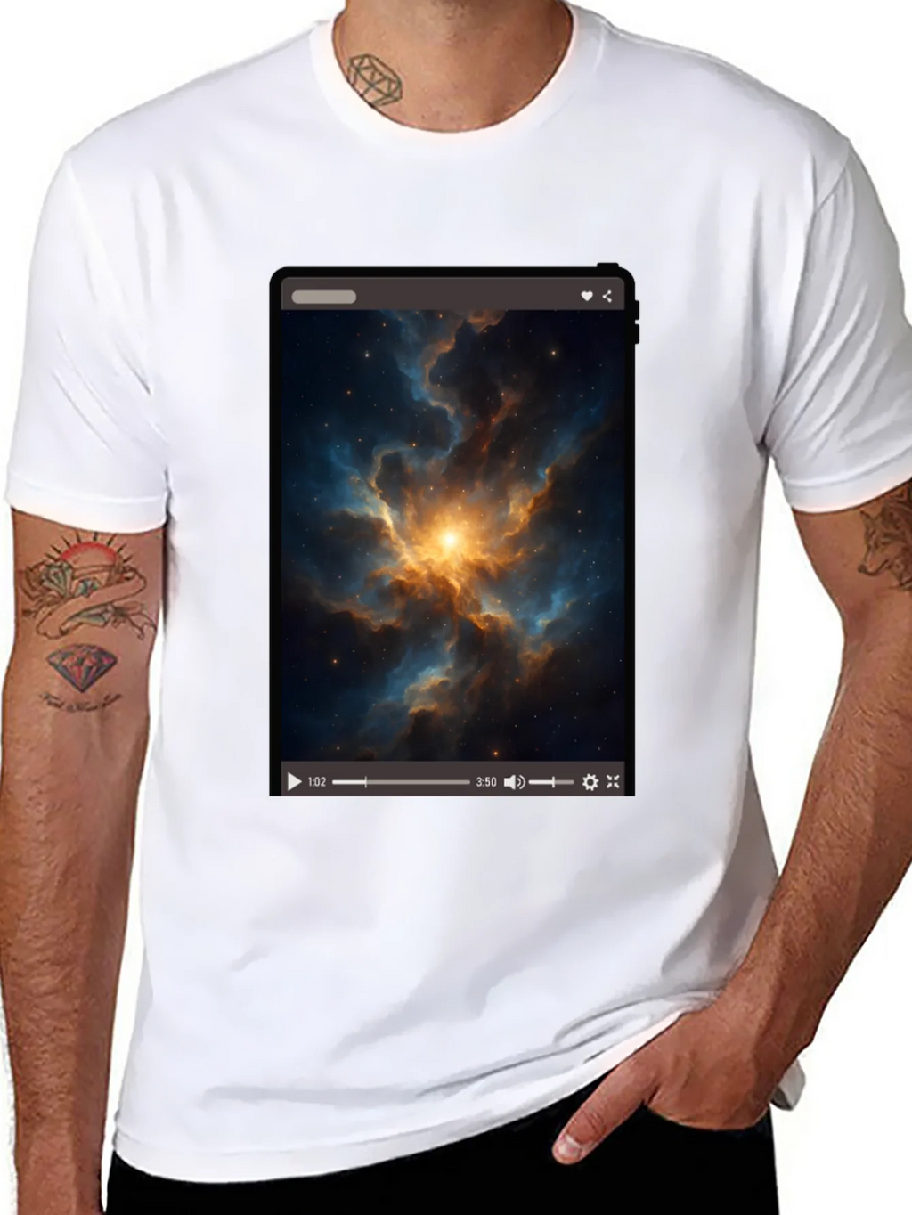 Nebula Video Screen Graphic Black T-Shirt product image 7