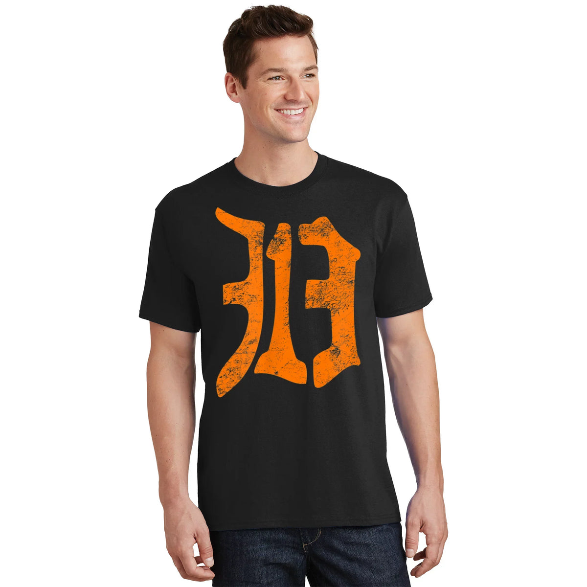 313 Detroit Michigan Vintage Old English D Area Code T-Shirt product image 1