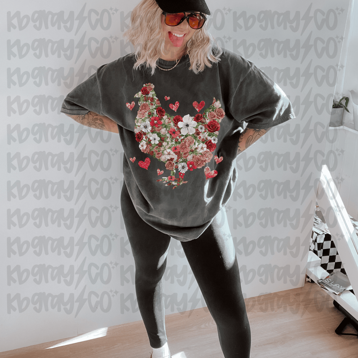 Floral chicken