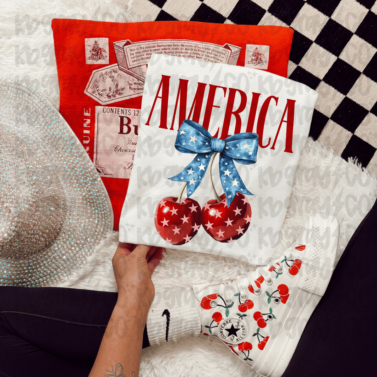 America Cherry Bow infant, toddler, and youth