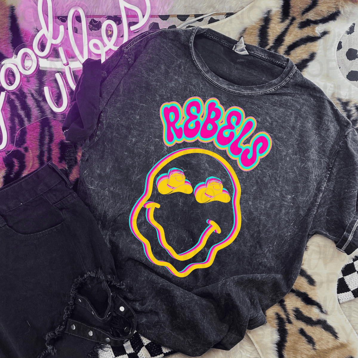 All neon trippy mascots