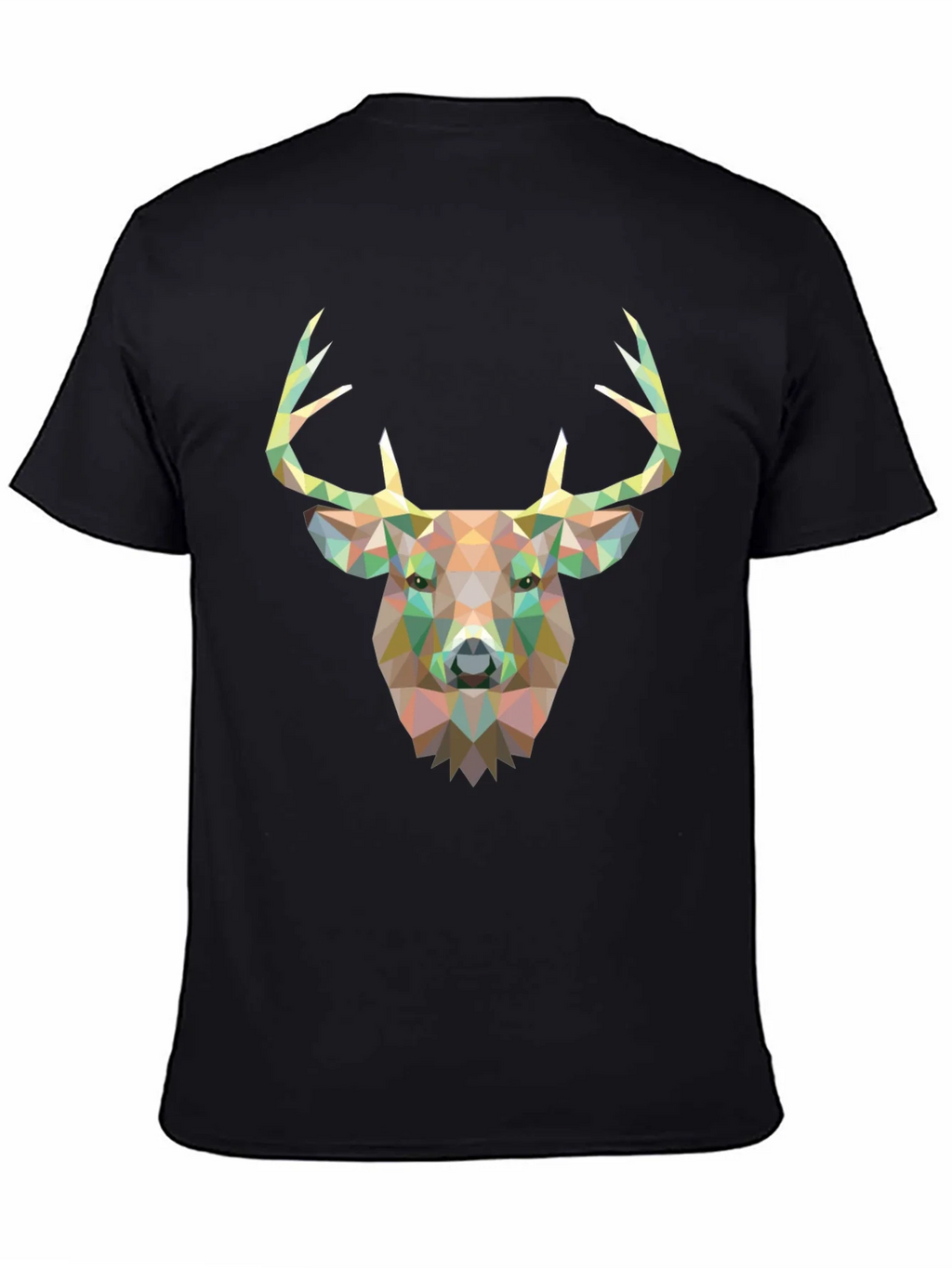 Geometric Deer Head Graphic Black T-Shirt product image 4