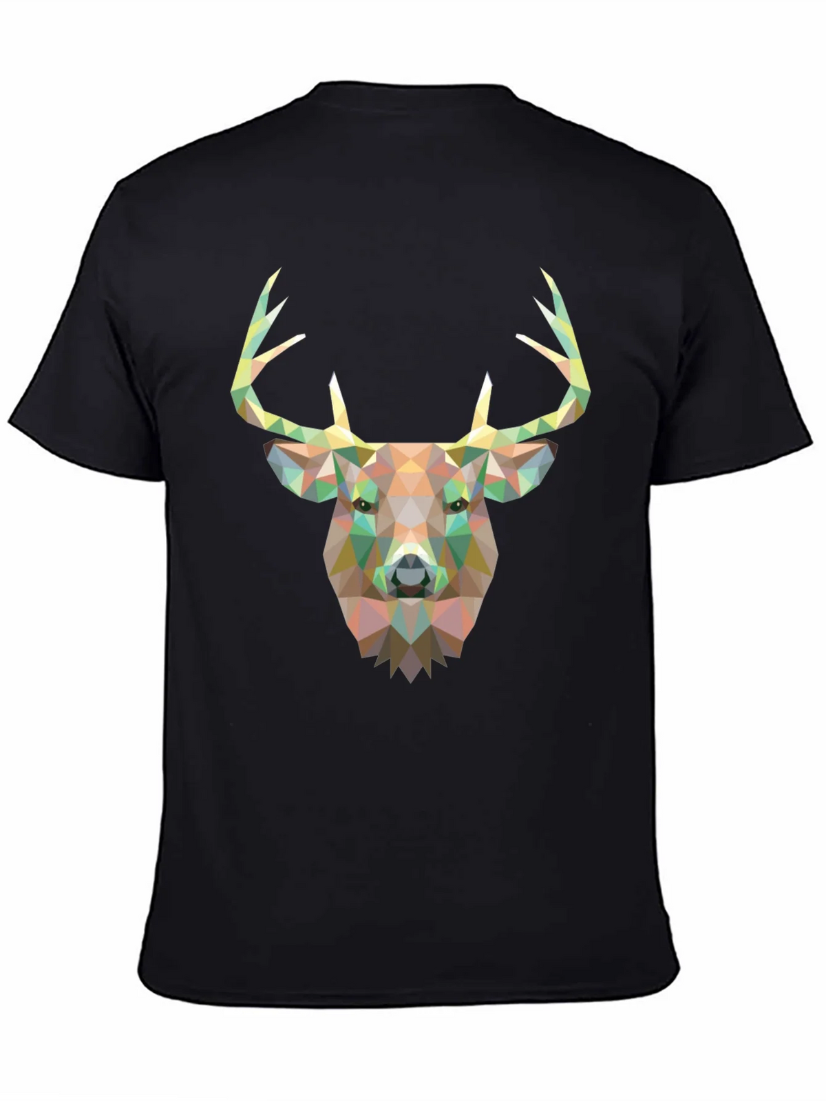 Geometric Deer Head Graphic Black T-Shirt product image 4