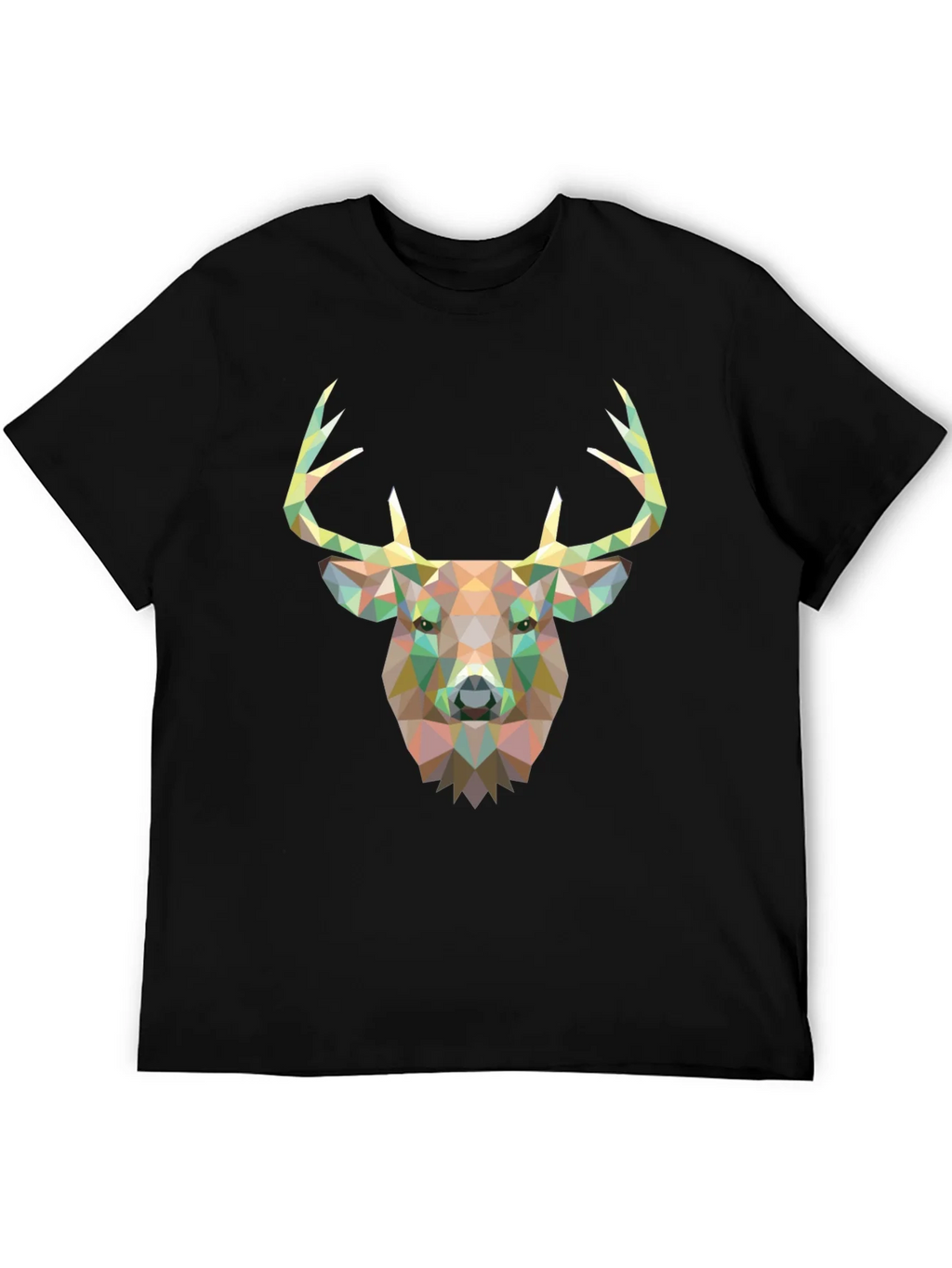 Geometric Deer Head Graphic Black T-Shirt product image 5