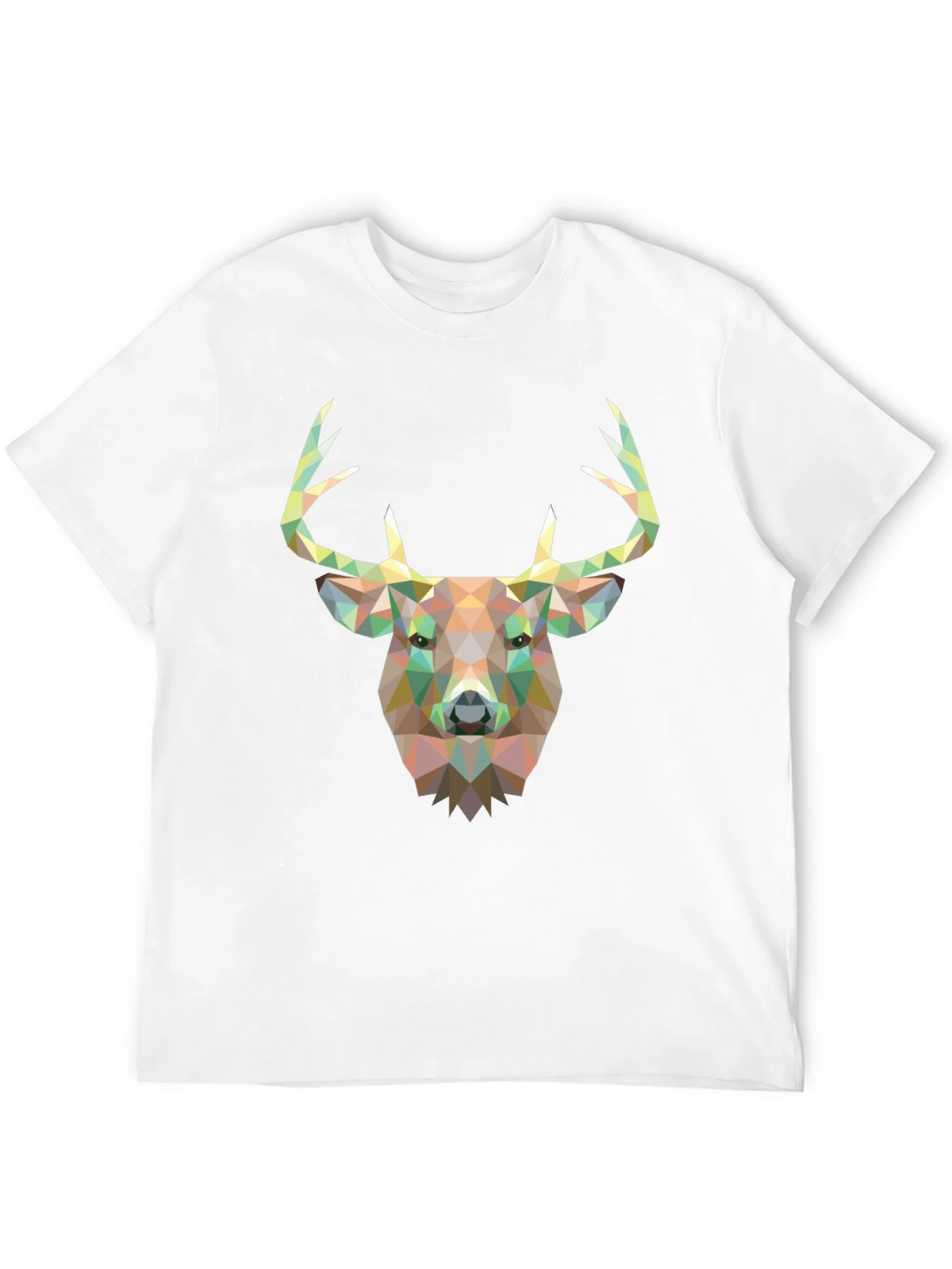 Geometric Deer Head Graphic Black T-Shirt product image 11