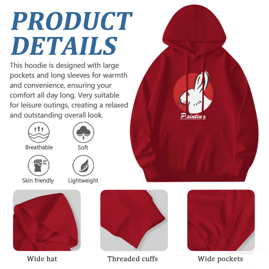 Rabbit Bunny Hoodie - Trendy Streetwear Graphic Sweatshirt product image 6