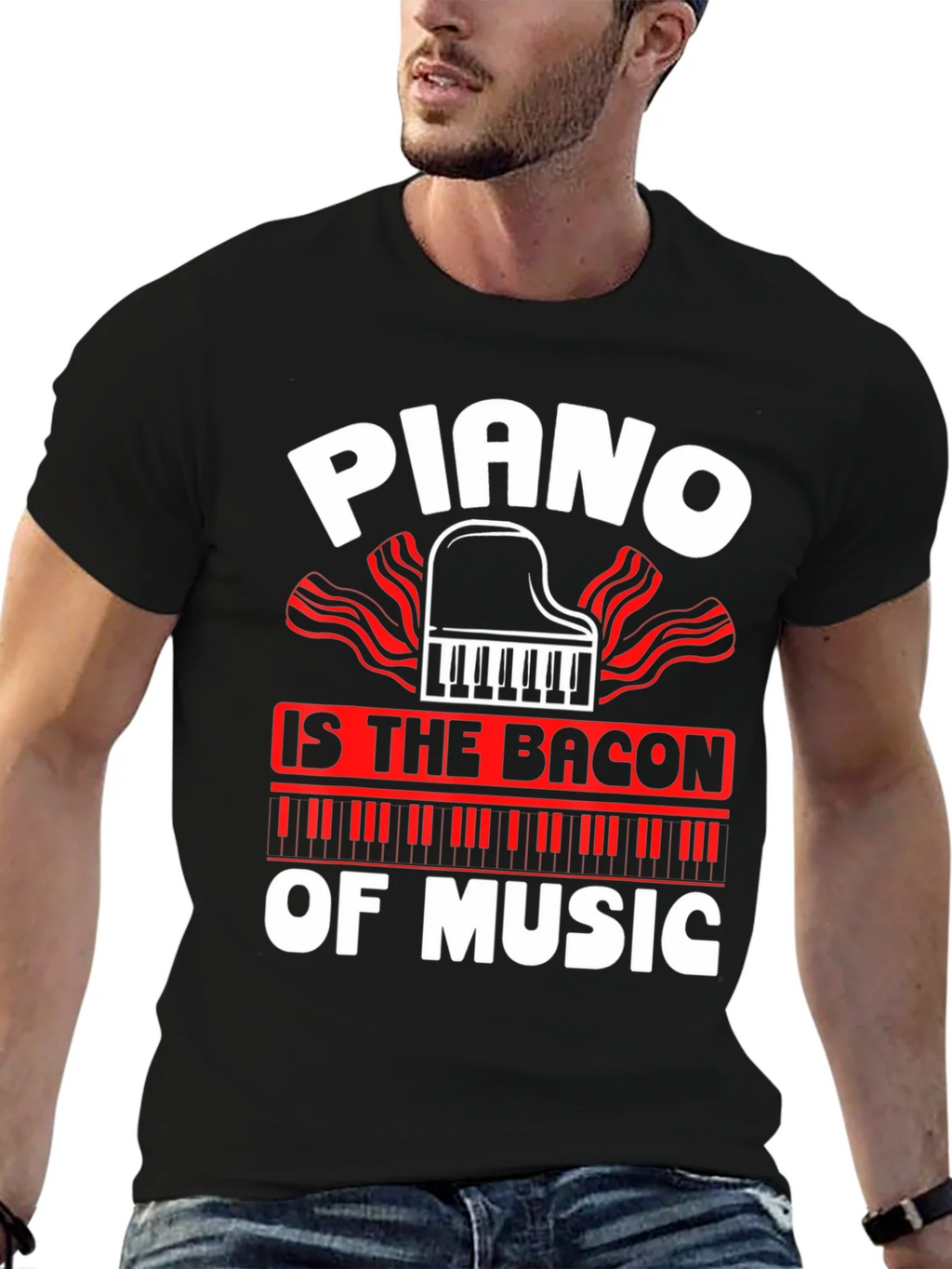 Piano is The Bacon of Music Graphic T-Shirt product image 6
