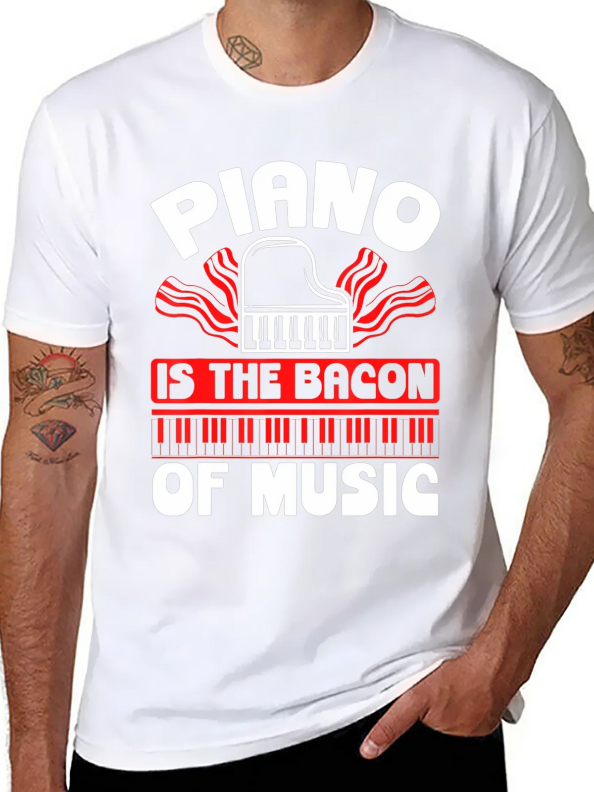 Piano is The Bacon of Music Graphic T-Shirt product image 7