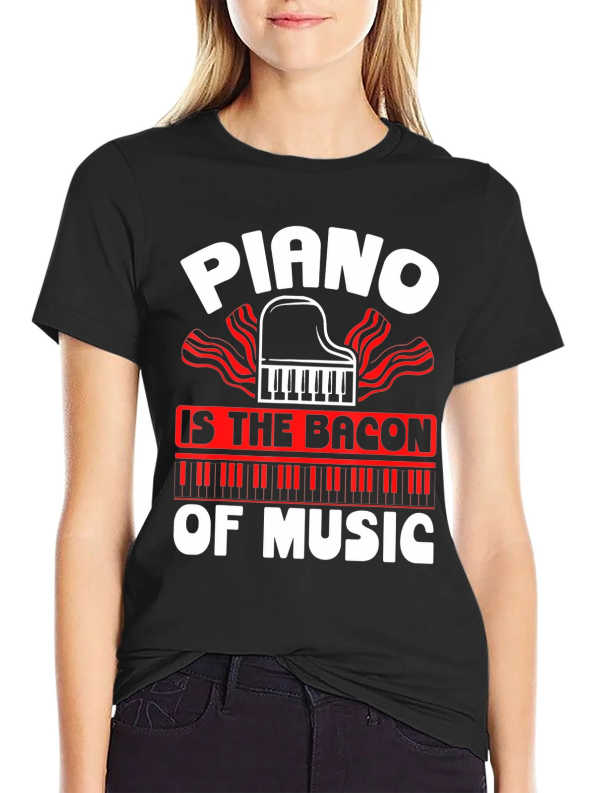 Piano is The Bacon of Music Graphic T-Shirt product image 2