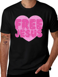 Free Jesus Heart Graphic Tee - Trendy Black T-Shirt product image 1