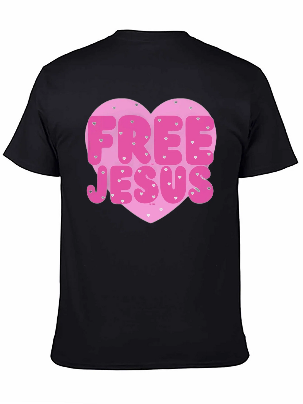 Free Jesus Heart Graphic Tee - Trendy Black T-Shirt product image 4