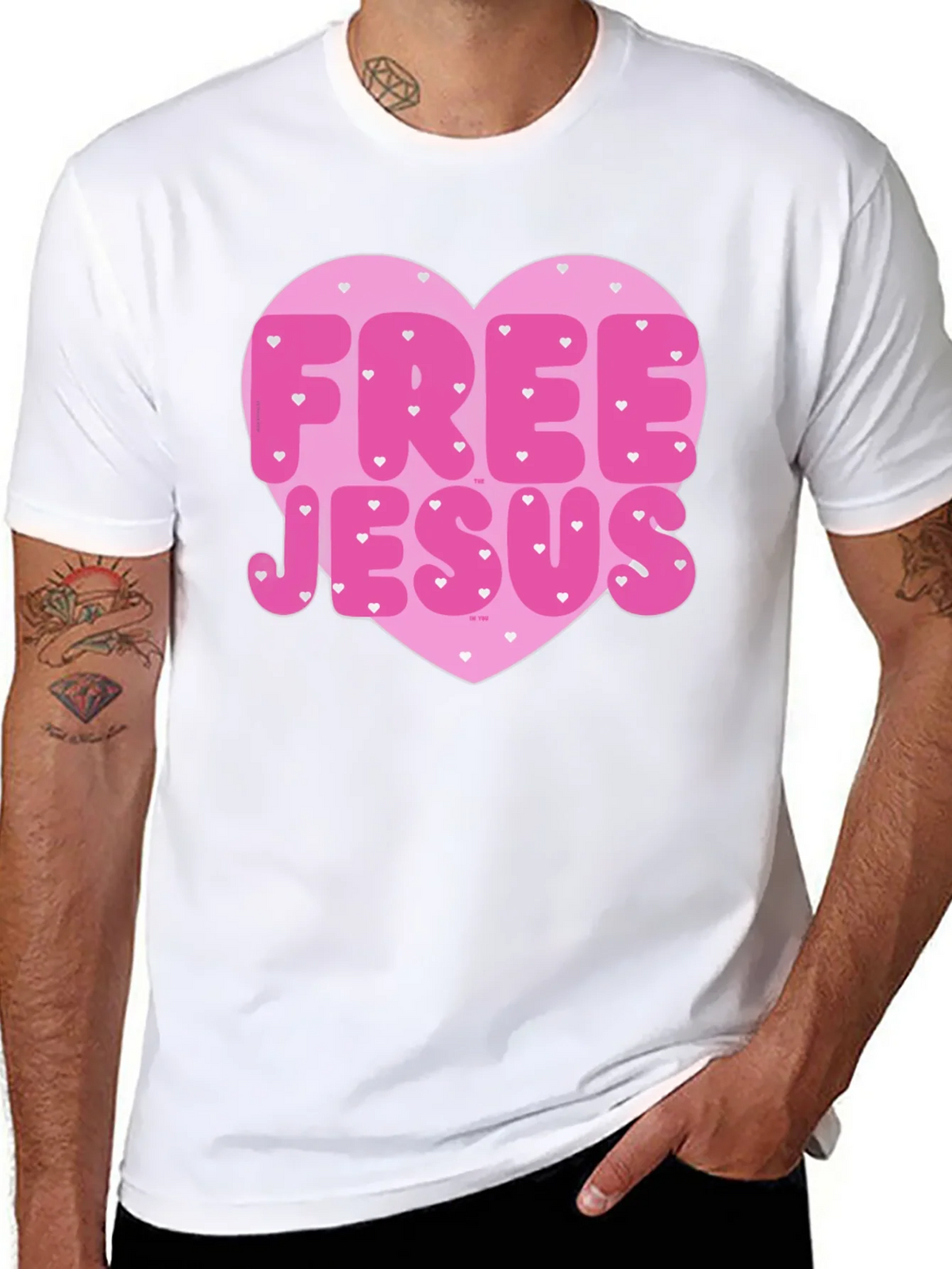 Free Jesus Heart Graphic Tee - Trendy Black T-Shirt product image 7