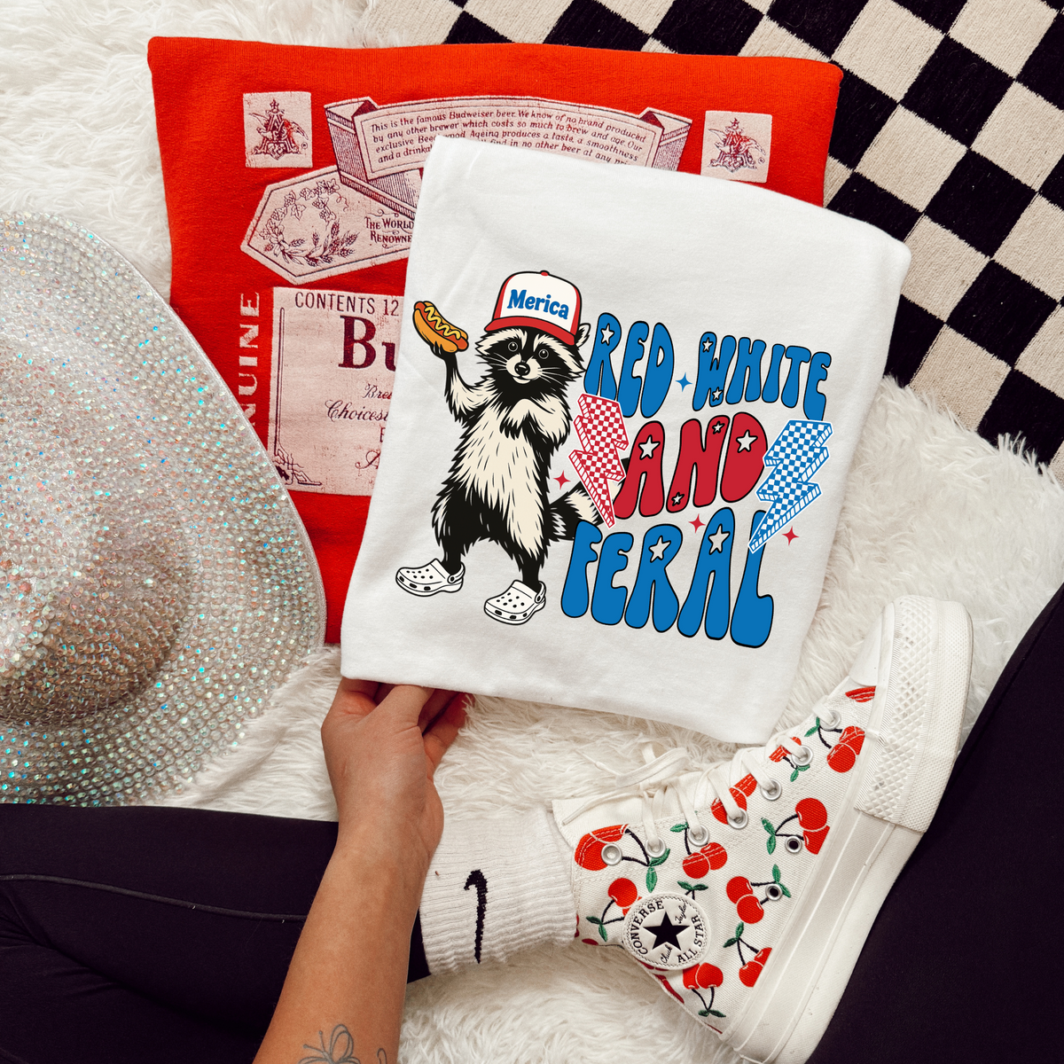 Red white and feral infant, toddler, and youth