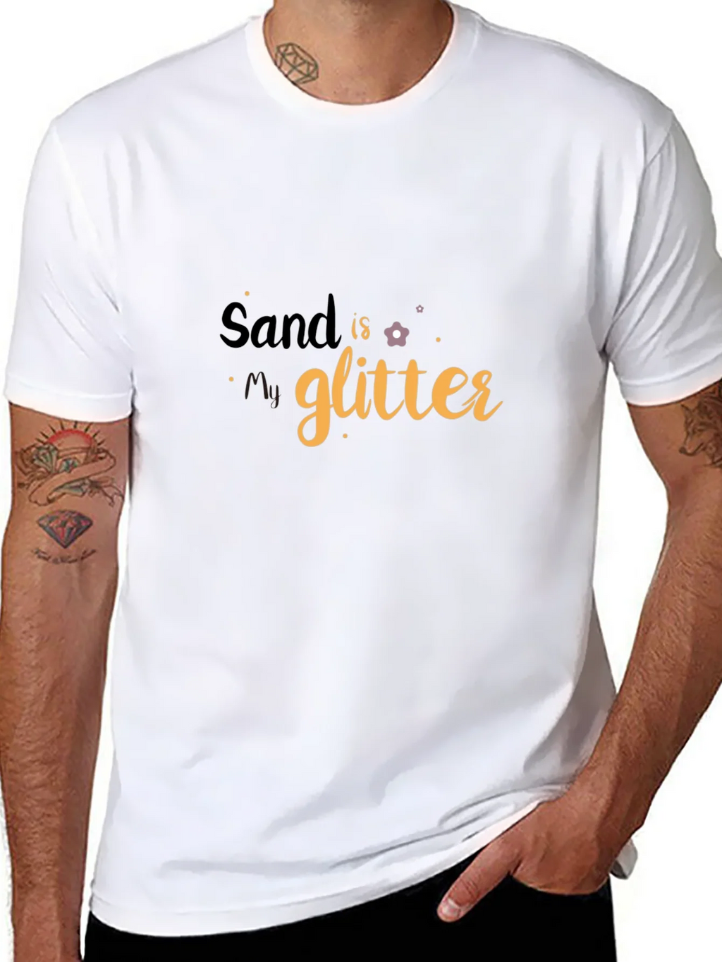 Sand is My Glitter Graphic Tee - Black Cotton T-Shirt product image 7