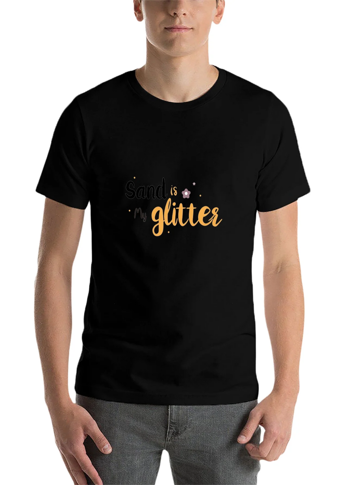 Sand is My Glitter Graphic Tee - Black Cotton T-Shirt product image 4