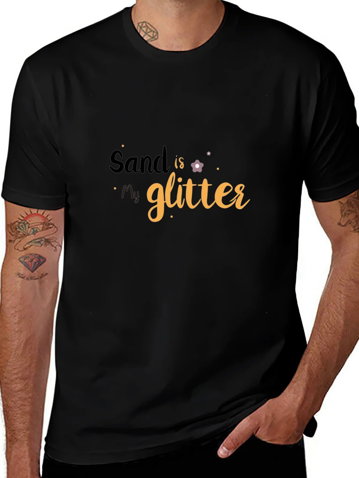 Sand is My Glitter Graphic Tee - Black Cotton T-Shirt product image 1