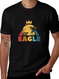 Vintage Eagle Crown Graphic Black T-Shirt product image 1
