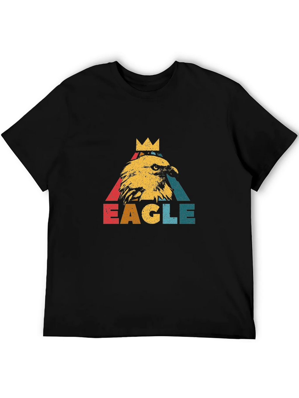 Vintage Eagle Crown Graphic Black T-Shirt product image 5